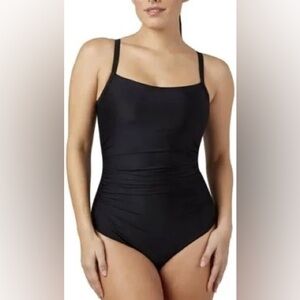 32 Degrees Cool Size XXL Black Ruching Detail One Piece Swimsuit. New With Tags
